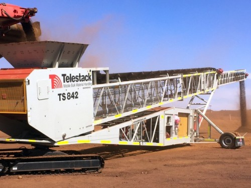 Telestkop Förderbänder Telestack