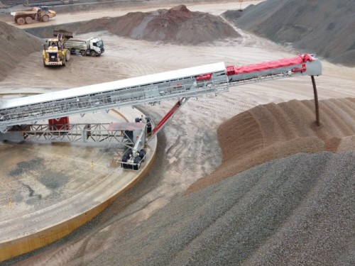 Telestkop Förderbänder Telestack