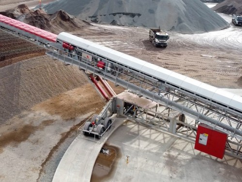 Telestkop Förderbänder Telestack